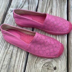 EUC -COACH "Carley" PINK  Espadrille Flats/ Shoes Size 5